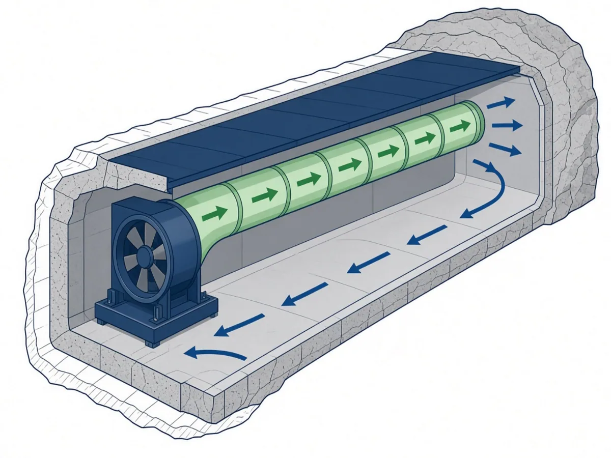Esquema explicativo del término Ventilación impelente